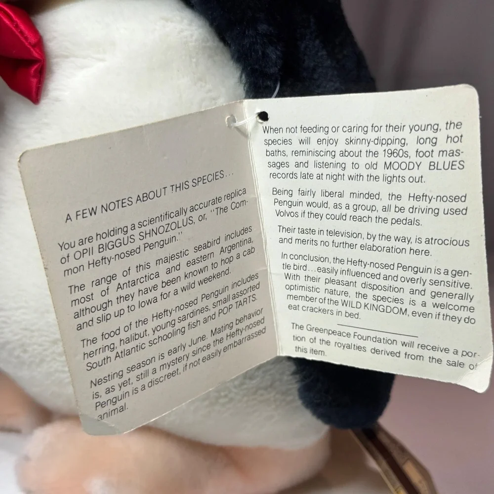 Vintage 1984 Dakin Opus Penguin Bloom County 12in Plush Original Tags